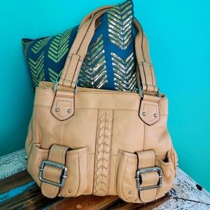 Tignanello tan leather over the shoulder handbag